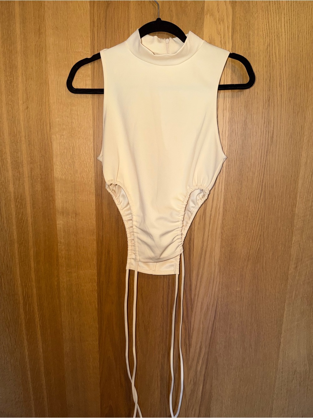 Zara Cream High-Neck Sleeveless Bodysuit